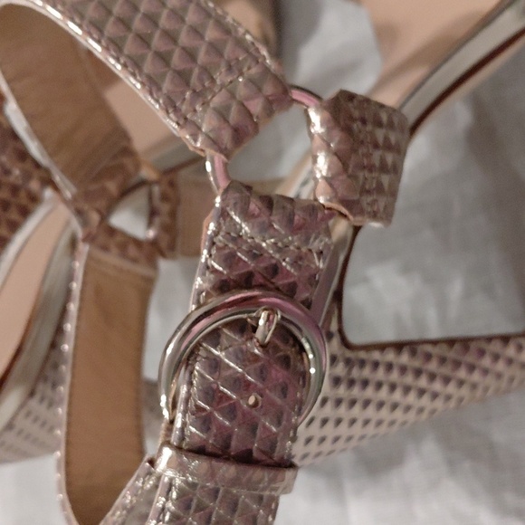Karl Lagerfeld Cieone Muted Metallic Gold Heeled Sandals - Picture 6 of 9